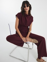 River Island Red Premium Wide Leg Joggers - Image 4 of 4
