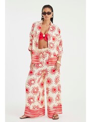 River Island Cream Oversized Sun Print Beach Shirt - Image 6 of 8