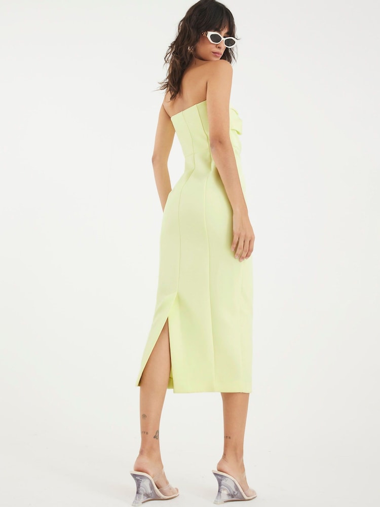 River Island Green Sculpted Tailored Column Dress - Image 2 of 5