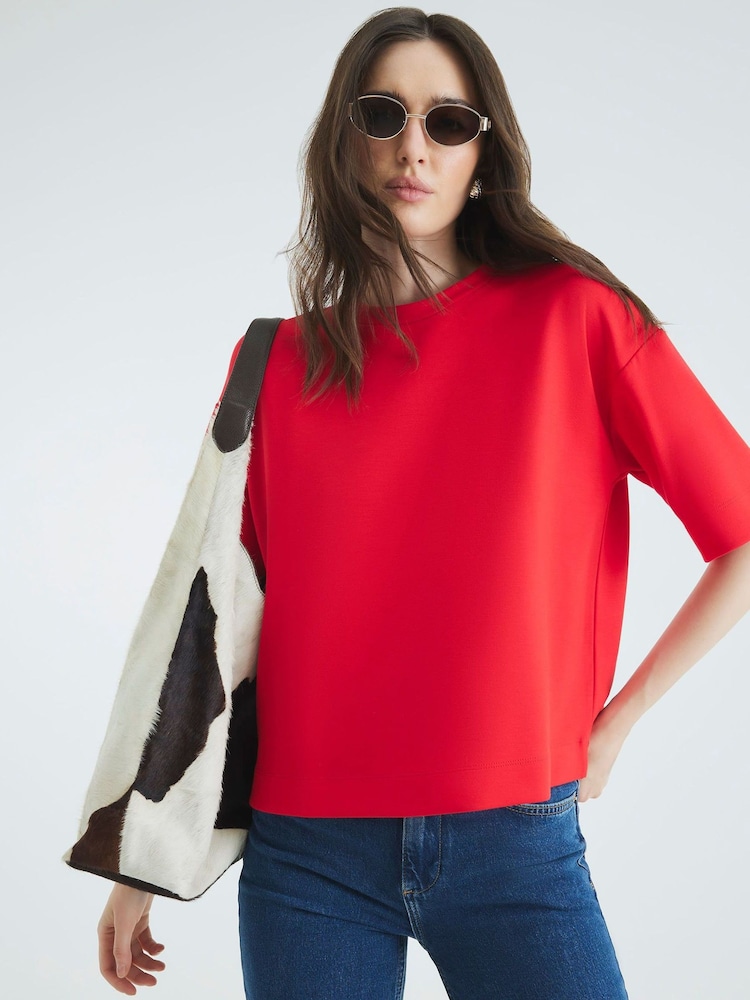River Island Red Clean Premium Boxy T-Shirt - Image 2 of 4