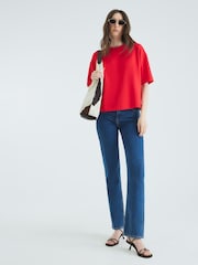River Island Red Clean Premium Boxy T-Shirt - Image 3 of 4