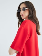 River Island Red Clean Premium Boxy T-Shirt - Image 4 of 4