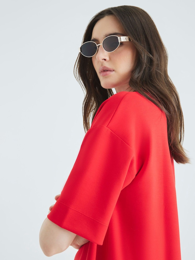 River Island Red Clean Premium Boxy T-Shirt - Image 4 of 4
