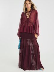 River Island Tie Front Smocked Blouse - Imagem 2 de 4