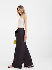 River Island Brown Paperbag Belted Trousers - Image 2 of 4