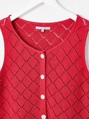 Oliver Bonas Diamond Stitch Button Up Knitted Vest - Imagem 3 de 5