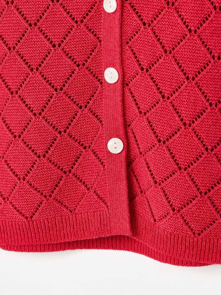 Oliver Bonas Diamond Stitch Button Up Knitted Vest - Imagem 5 de 5