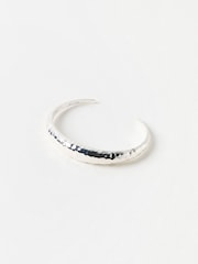 Oliver Bonas Silver Tone Hallie Hammered Bangle - Image 1 of 3
