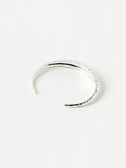 Oliver Bonas Silver Tone Hallie Hammered Bangle - Image 2 of 3