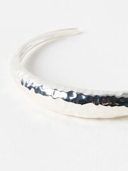 Oliver Bonas Silver Tone Hallie Hammered Bangle - Image 3 of 3