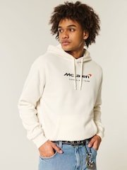 Hollister Relaxed Cream McLaren Pop-Over Hoodie - Image 1 of 4