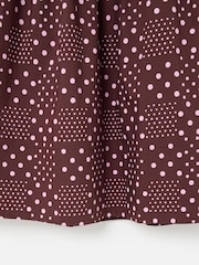 Oliver Bonas Brown Spot Print Midi Skirt - Image 5 of 5