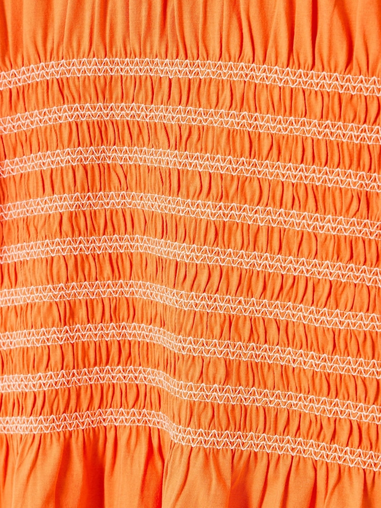 Oliver Bonas Orange Shirred Short Sleeve T-Shirt - Image 6 of 6 Oliver Bonas Orange Shirred Short Sleeve T-Shirt - Image 6 of 6
