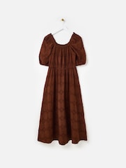 Oliver Bonas 3D Floral Print Broderie Bardot Midi Dress - صورة 1 من 6
