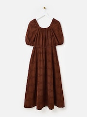 Oliver Bonas 3D Floral Print Broderie Bardot Midi Dress - صورة 2 من 6