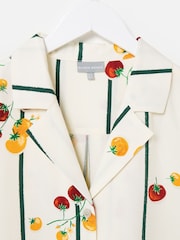 Oliver Bonas White Striped Tomato Print Short Sleeve Shirt - Image 3 of 5
