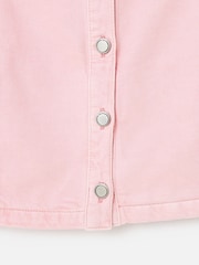 Oliver Bonas Pink Washed Frill Sleeve Denim Waistcoat - Image 5 of 6