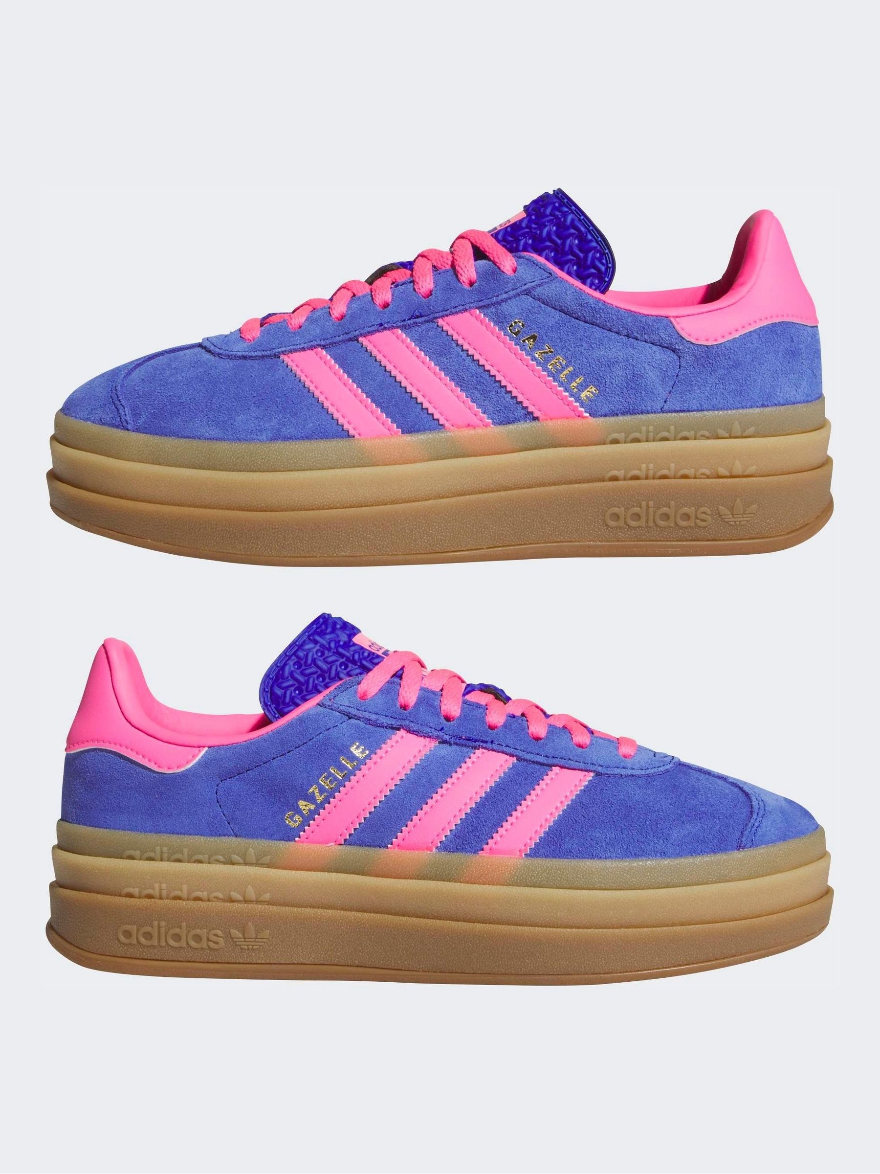 Buy adidas Originals Blue/Pink Gazelle Bold W Trainers from Next