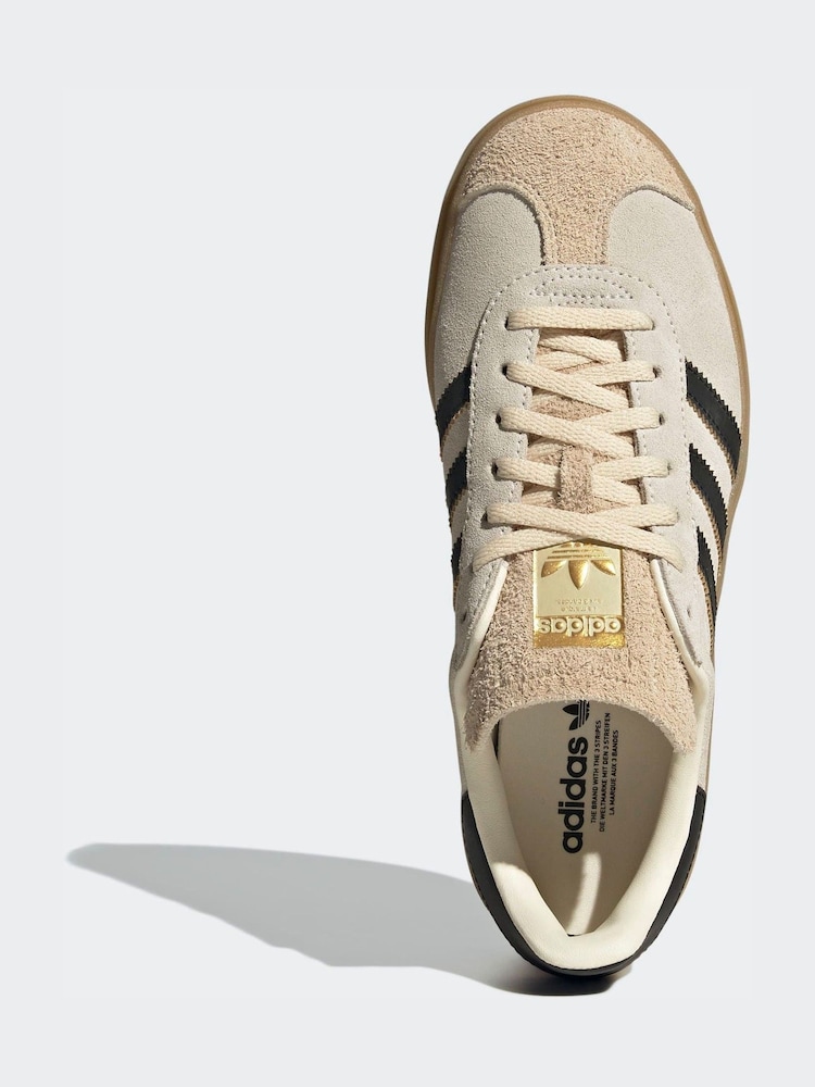 adidas gazelle silver green womens adidas Gazelle Bold Shoes - Women's - Aurora Coffee / Light Pink / Gold main image 0