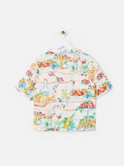 Oliver Bonas White Floral Fruit Print Embroidered Short Sleeve Shirt - Image 2 of 6