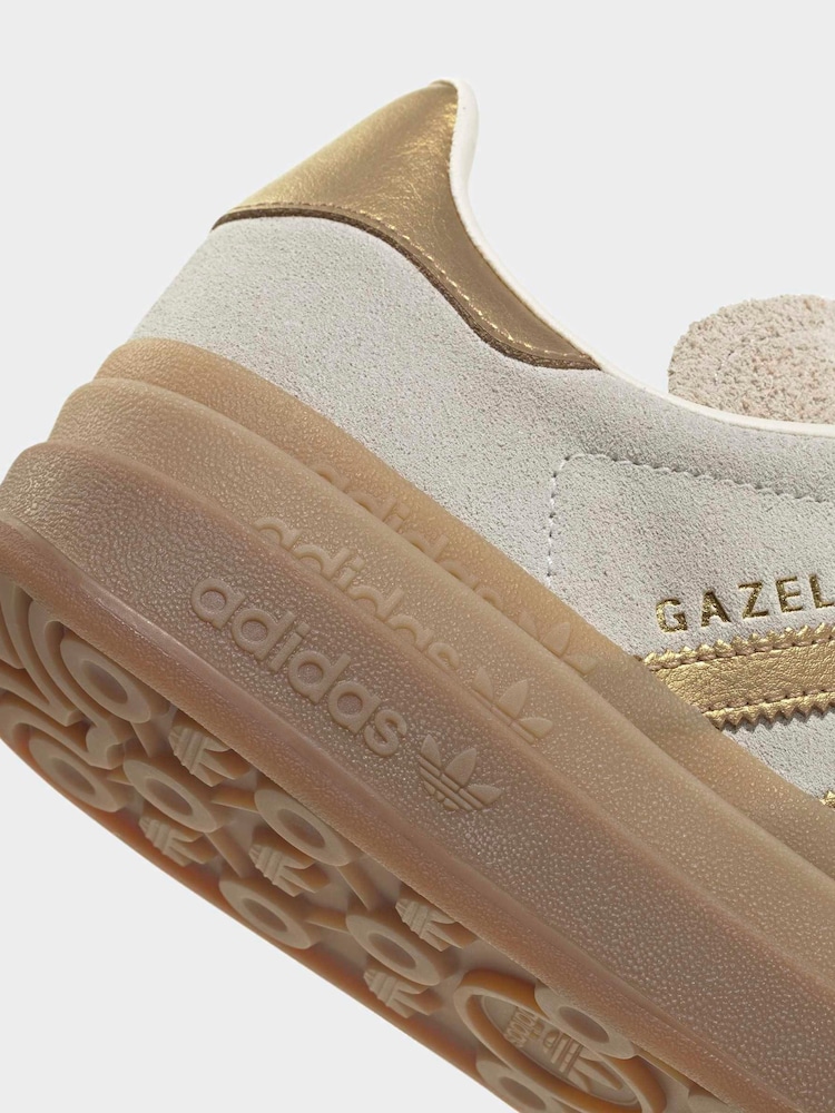 adidas gazelle silver green womens Shop Beige Womens Gazelle Bold Lace Up Sneakers – Shoebacca main image 1