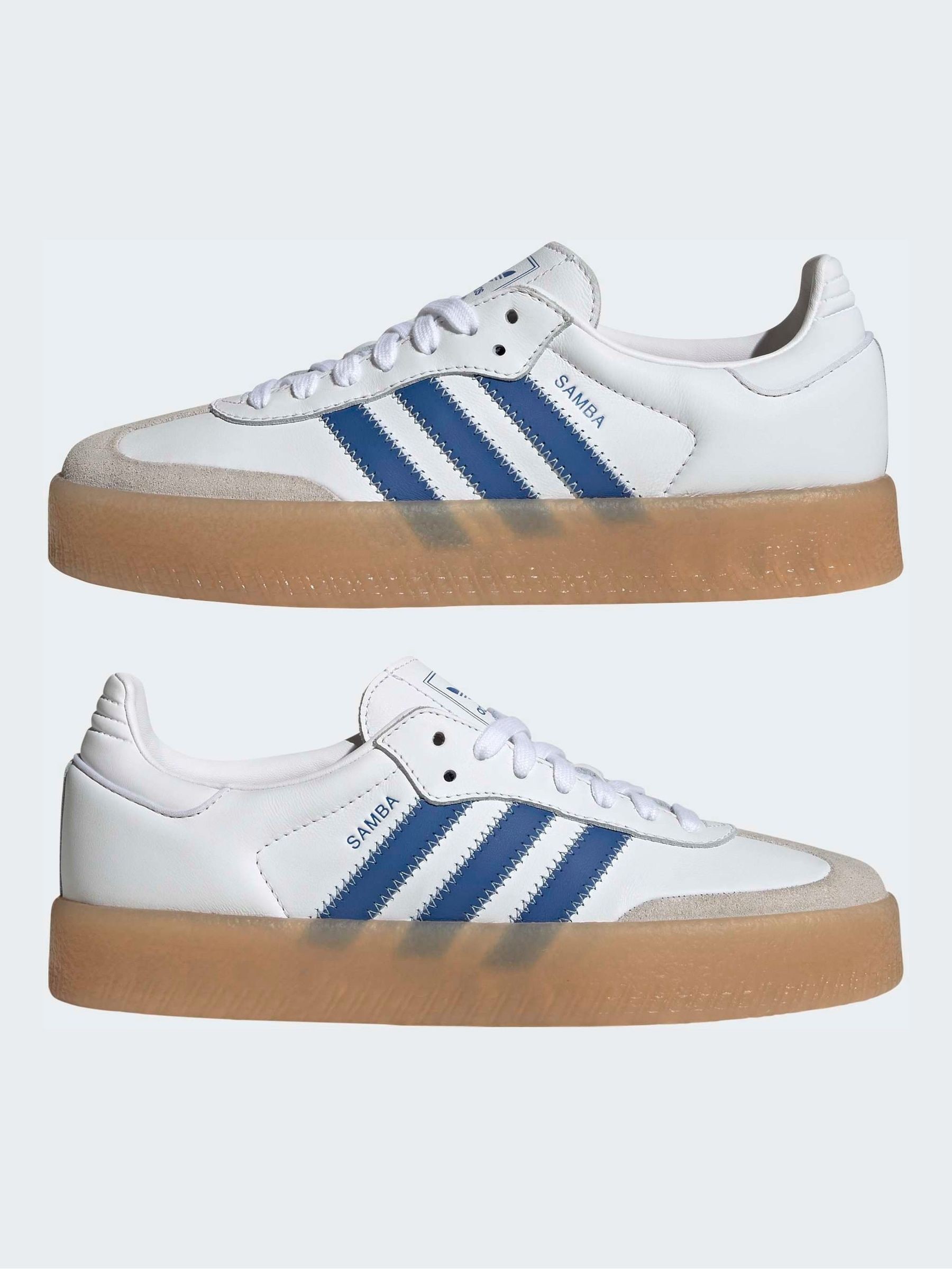 Buy adidas Originals White/Blue Sambae W Trainers from Next USA