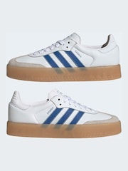 adidas Originals White/Blue Sambae W Trainers - Image 5 of 9