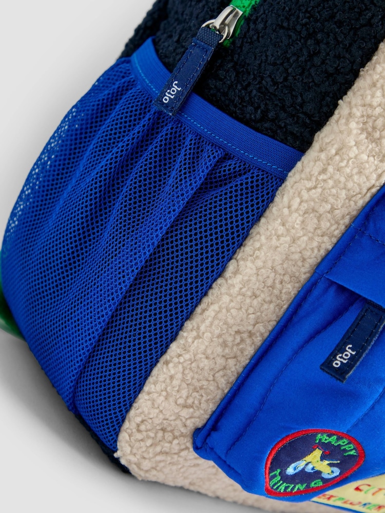 JoJo Maman Bébé Borg-Rucksack in mittlerer Größe im Colourblock-Design - Bild 10 von 10