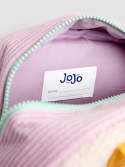 JoJo Maman Bébé Pink Cherry Borg Colour Block Medium Backpack - Image 6 of 7