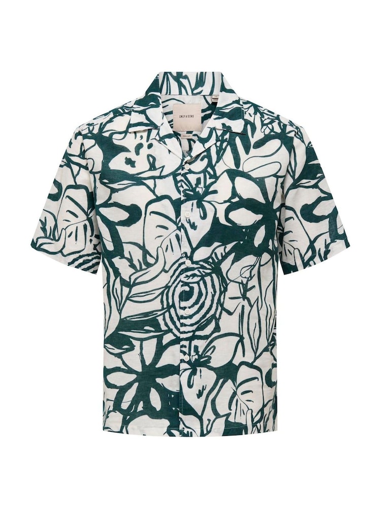 Only & Sons White Floral Printed Shirt - Image 1 of 2