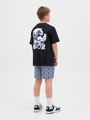 JACK & JONES JUNIOR Back Graphic Print Short Sleeve Black T-Shirt - Image 2 of 5