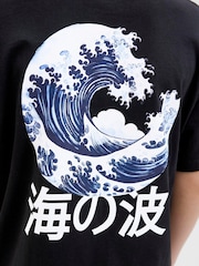 JACK & JONES JUNIOR Back Graphic Print Short Sleeve Black T-Shirt - Image 5 of 5