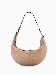 AllSaints Brown Luna Suede Shoulder Bag - Image 1 of 8