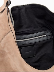 AllSaints Brown Luna Suede Shoulder Bag - Image 4 of 8