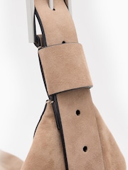AllSaints Brown Luna Suede Shoulder Bag - Image 6 of 8
