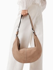 AllSaints Brown Luna Suede Shoulder Bag - Image 8 of 8