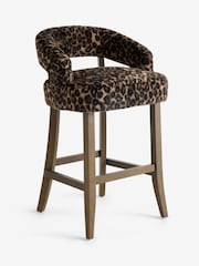 Alaska Faux Fur Leopard Remi Bar Stool - Image 5 of 8