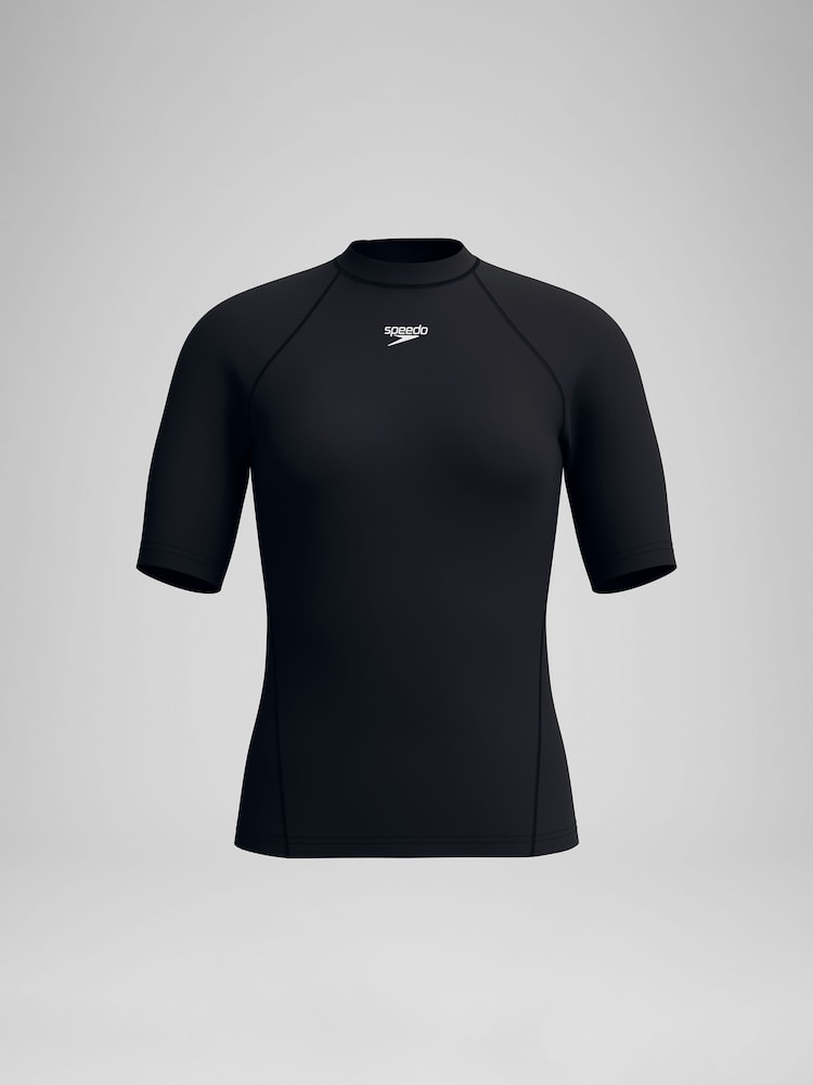 Speedo Black Endurance+ Short Sleeve Rash Vest - Image 7 of 7