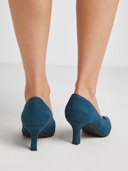 JD Williams Blue Extra Wide Fit Heavenly Soles By Pointed Toe Kitten Heel Shoes - Image 2 of 4