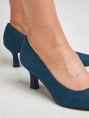 JD Williams Blue Extra Wide Fit Heavenly Soles By Pointed Toe Kitten Heel Shoes - Image 3 of 4