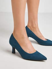 JD Williams Blue Extra Wide Fit Heavenly Soles By Pointed Toe Kitten Heel Shoes - Image 4 of 4