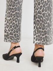 JD Williams Black Extra Wide Fit Pointed Toe Slingback Heels - Image 2 of 4