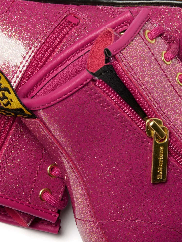 Dr. Martens Pink 1460 Nebula Glitter Shoes - Image 4 of 4