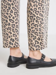 Simply Be Black Extra Wide Fit Square Toe Flat Mary Jane Shoes - Image 2 of 4