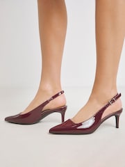 Simply Be Red Extra Wide Fit Kitten Heels Slingback Shoes - Image 4 of 4