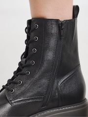 Simply Be Black Extra Wide Fit Chunky Lace-Up Boots - Image 3 of 4