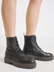 Simply Be Black Extra Wide Fit Chunky Lace-Up Boots - Image 4 of 4