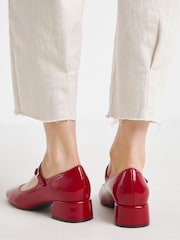 Simply Be Red Wide Fit Low Block Heel Mary Jane Shoes - Image 2 of 4