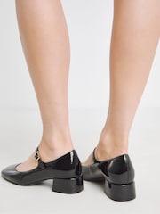 Simply Be Black Wide Fit Low Block Heel Mary Jane Shoes - Image 2 of 4
