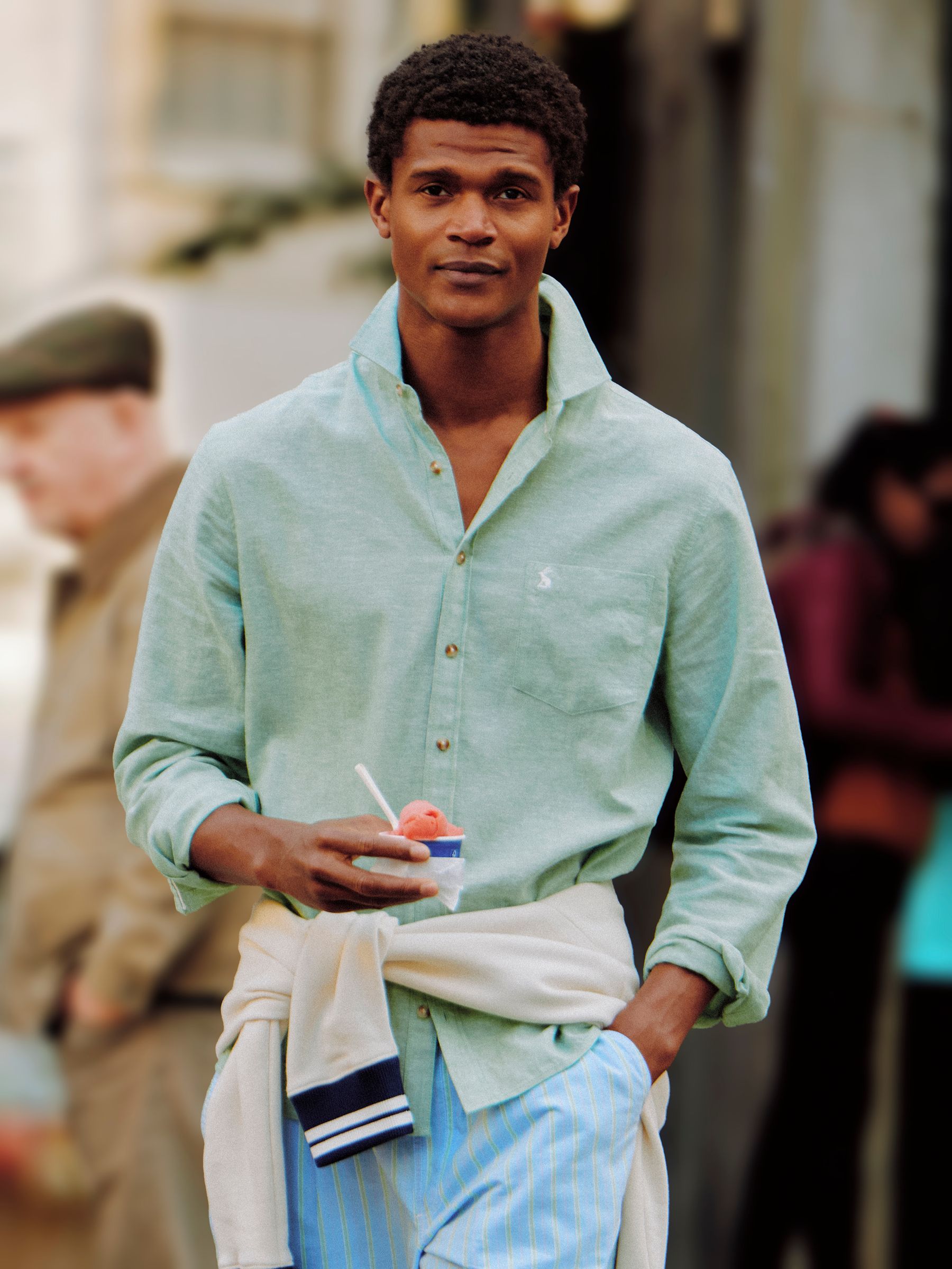 Joules Mint Green Linen Blend Long Sleeve Shirt